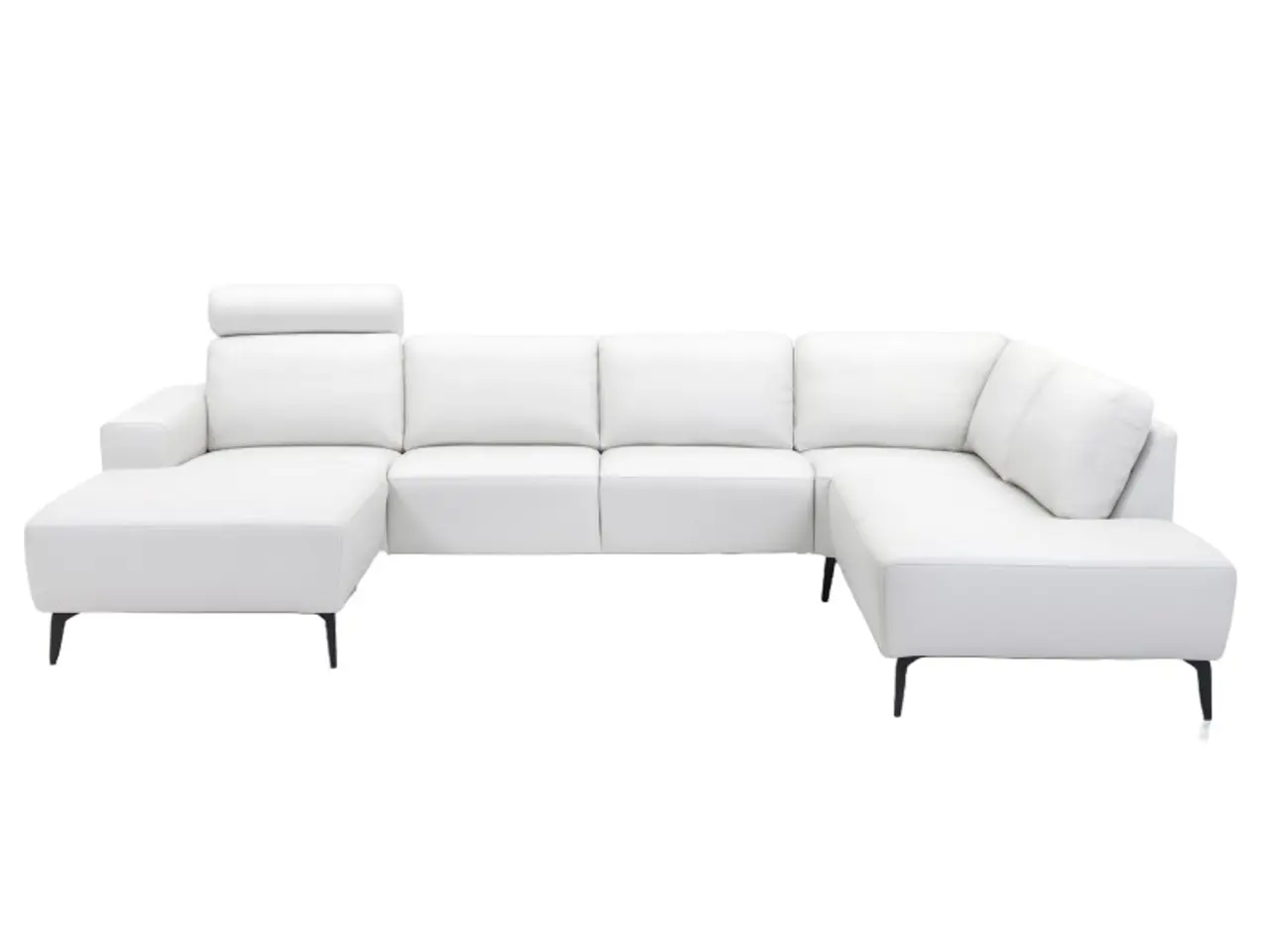 Billede 4 - Hjort Knudsen Copenhagen Hvid Læder U-sofa - Venstrevendt