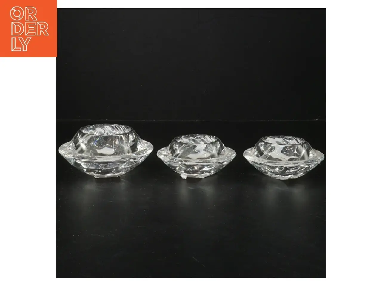 Billede 1 - Glas lysestager sæt (str. Ø 13 og 11 cm)