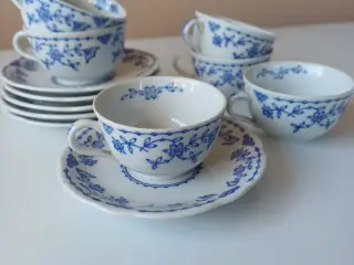 Kopper med underkopper 6 stk. Cobolt Blau - retro