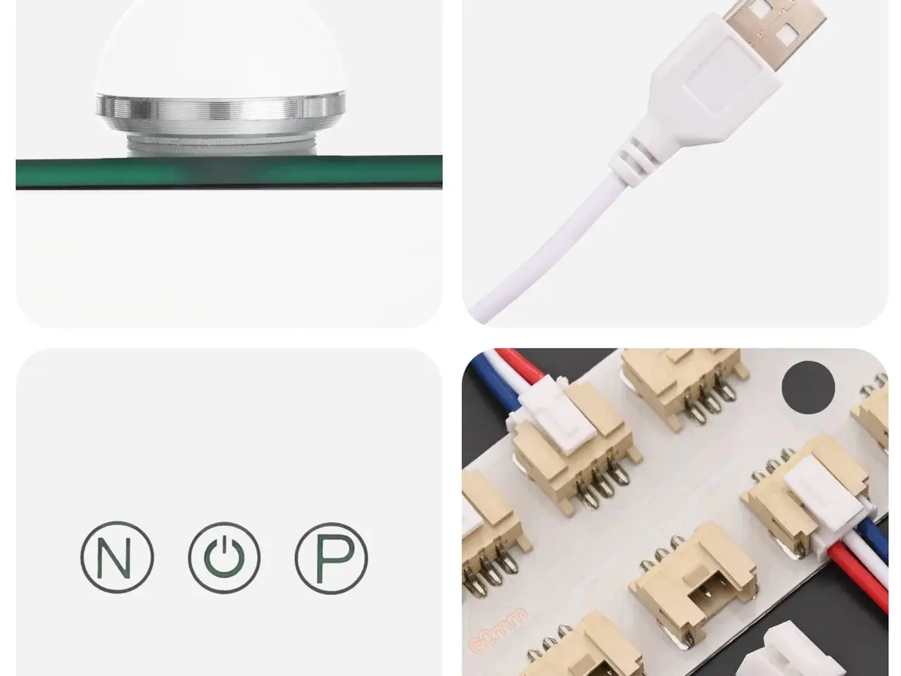 Billede 8 - LED makeupspejl - hvid 58 × 10 × 47 cm med 15 pærer og touch