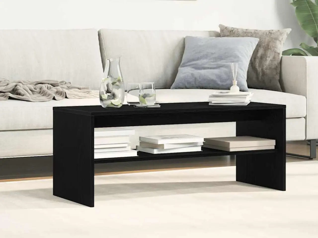 Billede 3 - Tv-bord 100x40x40 cm konstrueret træ sort egetræsfarve