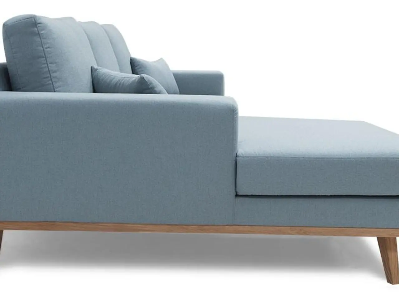 Billede 5 - Simone chaiselongsofa venstrevendt - blå stof, olieret egetræ