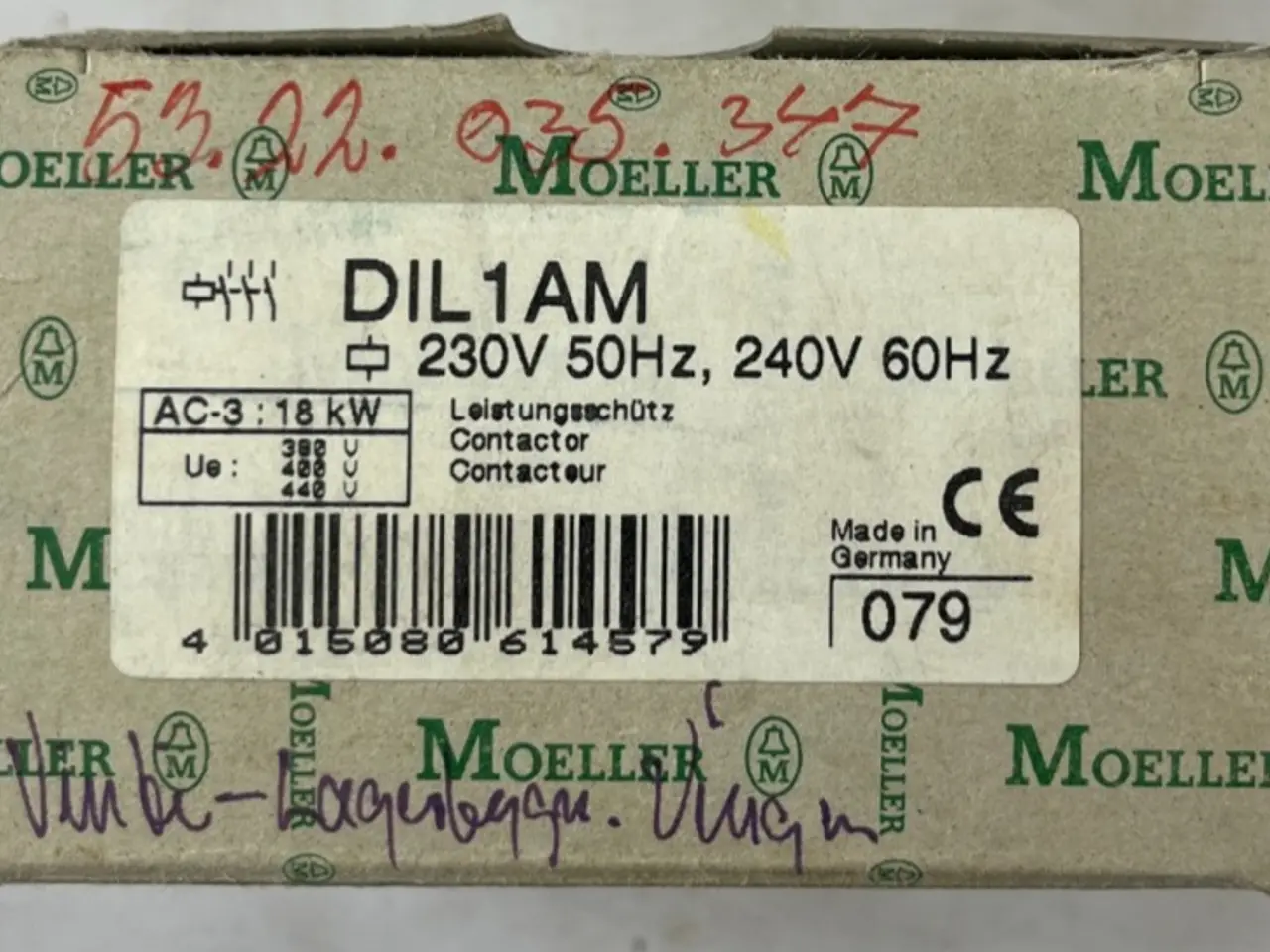 Billede 1 - Klöckner Moeller DIL1AM kontaktor 3-Pole 55A Coil
