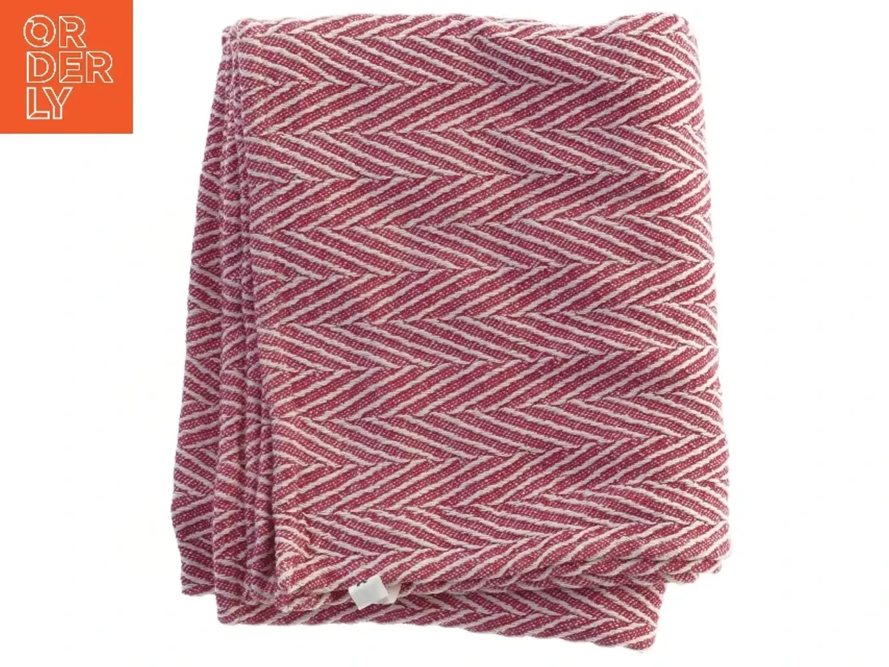Billede 1 - Rød zigzag tæppe/plaid (str. 116x140 cm)