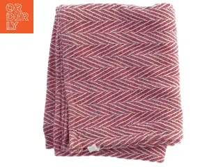 Rød zigzag tæppe/plaid (str. 116x140 cm)