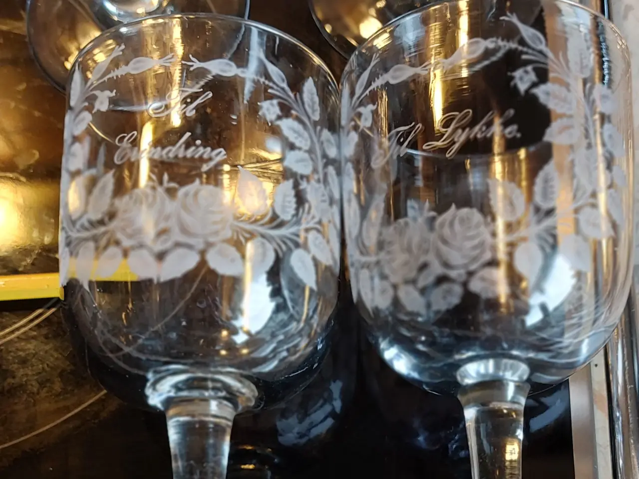Billede 2 - ANTIKKE ERINDRINGS GLAS - TIL LYKKE  TIL ERINDRING