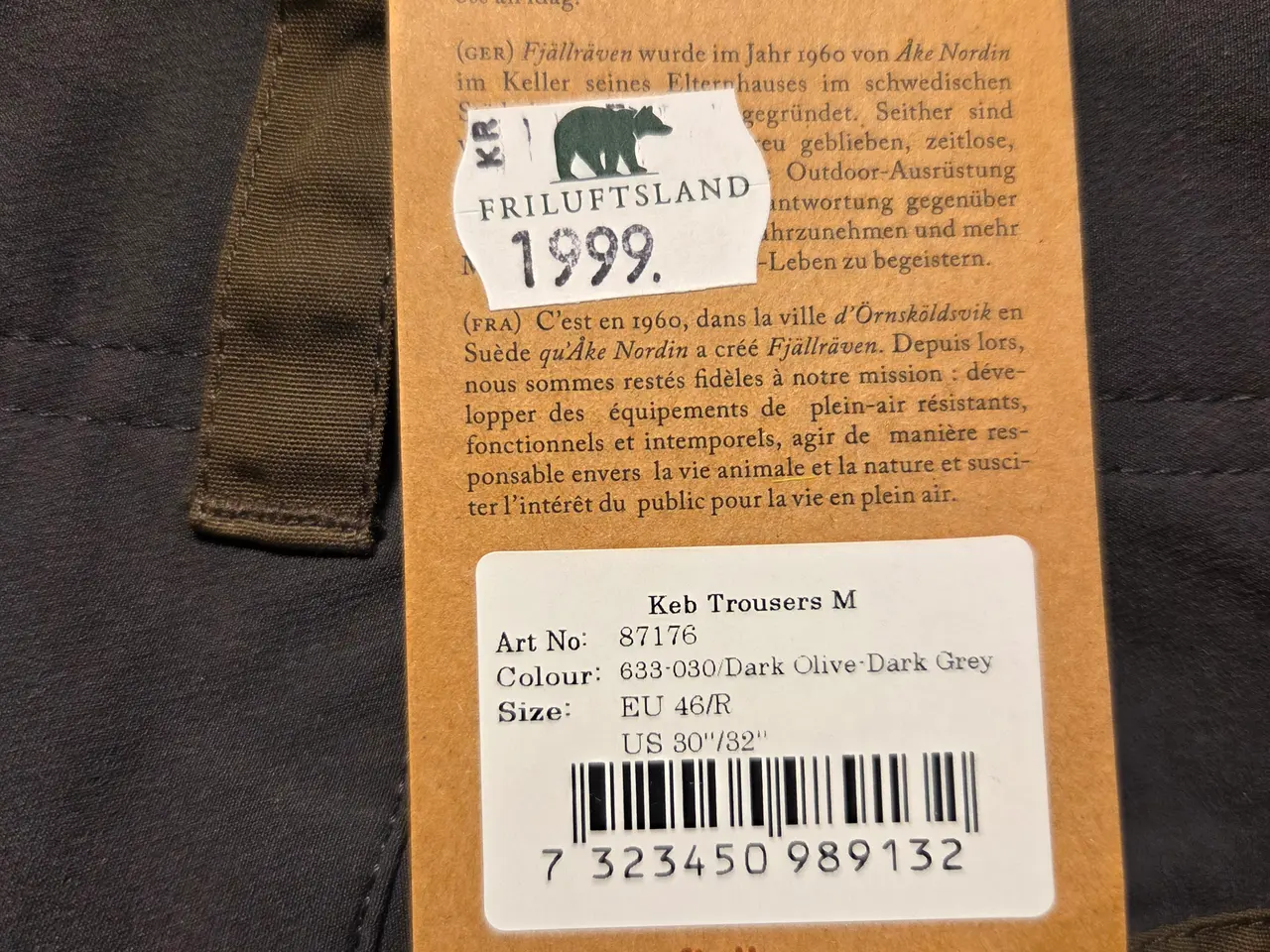 Billede 2 - Fjällräven Keb Regular Bukser, herre -NYE