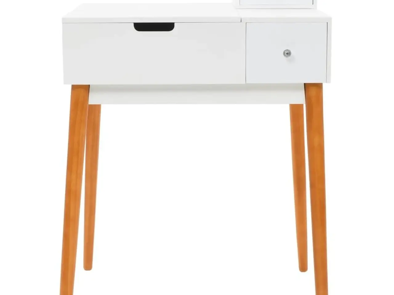 Billede 7 - Sminkebord med spejl i MDF - 60 × 50 × 86 cm, hvid/brun