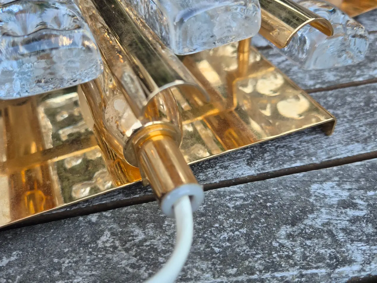 Billede 14 - Herlige svenske væglamper i glas og messing