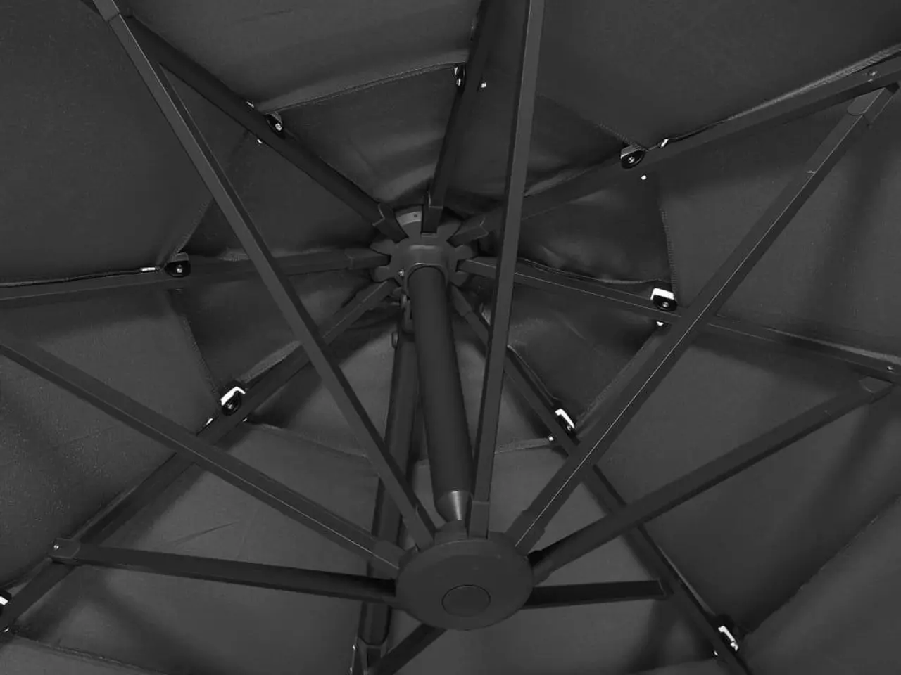 Billede 2 - Parasol 3x3 m aluminiumsstang 4 niveauer antracitgrå