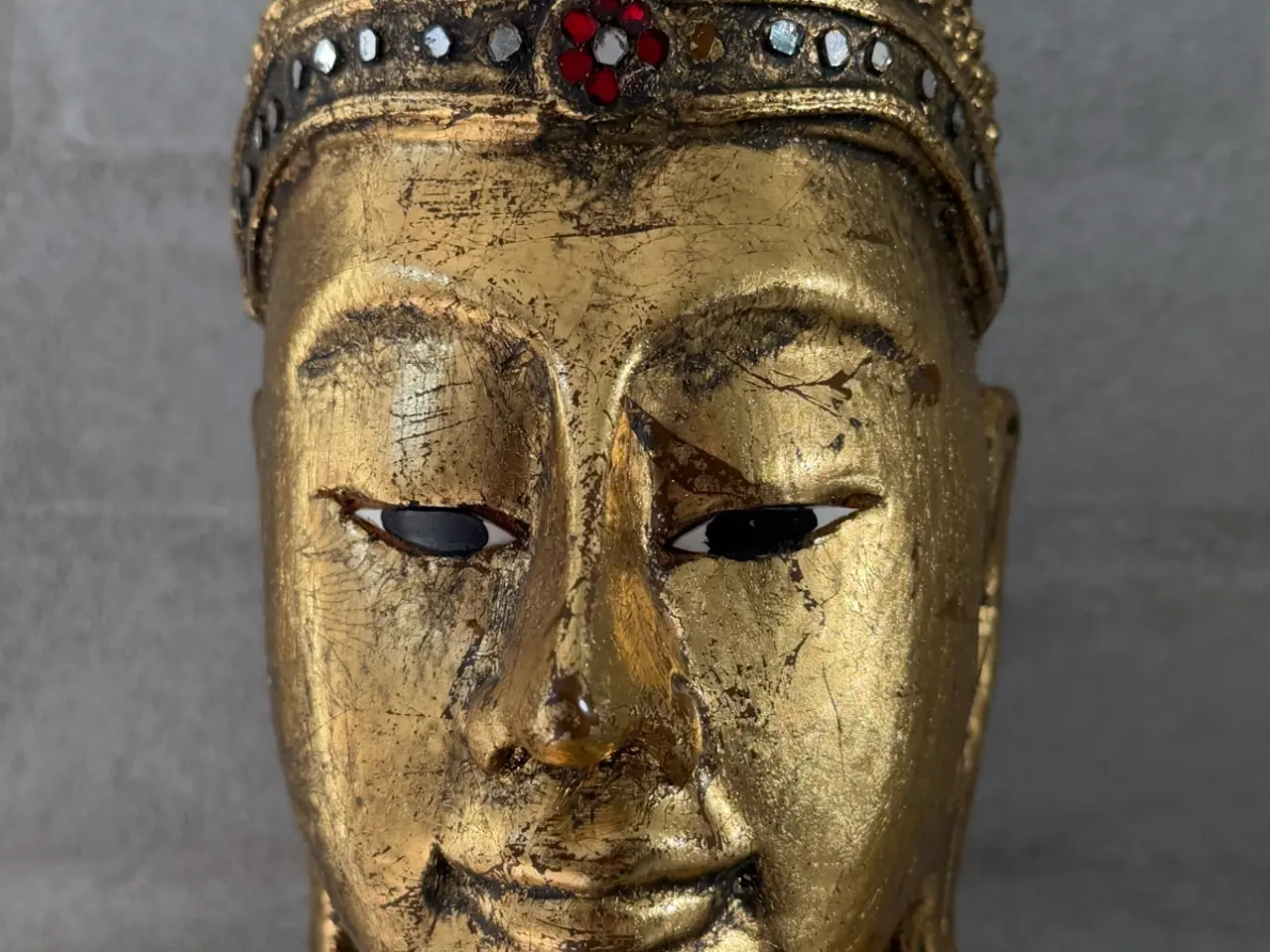 Billede 10 - Stor 102 cm Buddha i massivt træ.