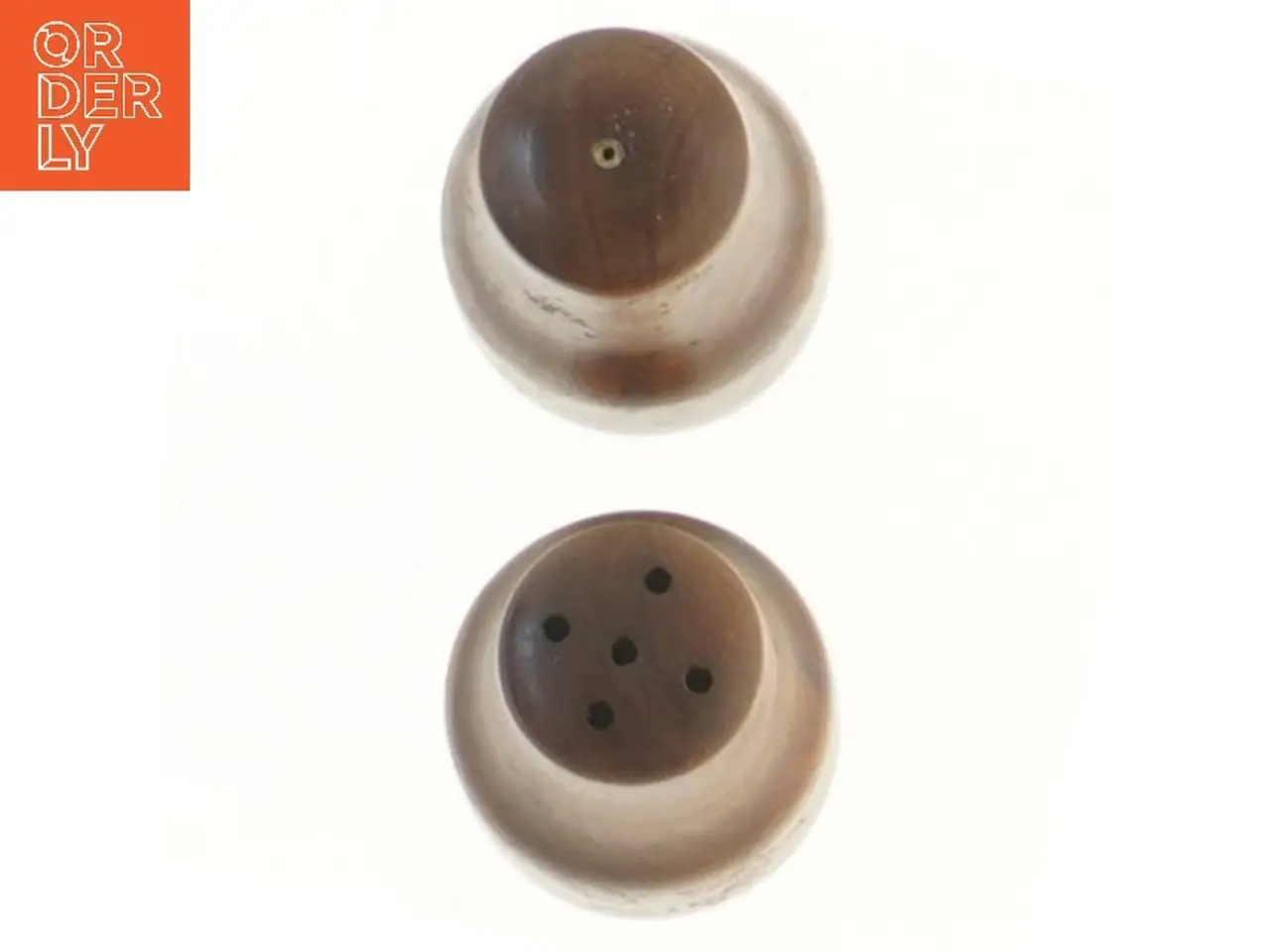 Billede 2 - Sæt med salt- og peberbøsser i teak (str. 7x4,5 cm)