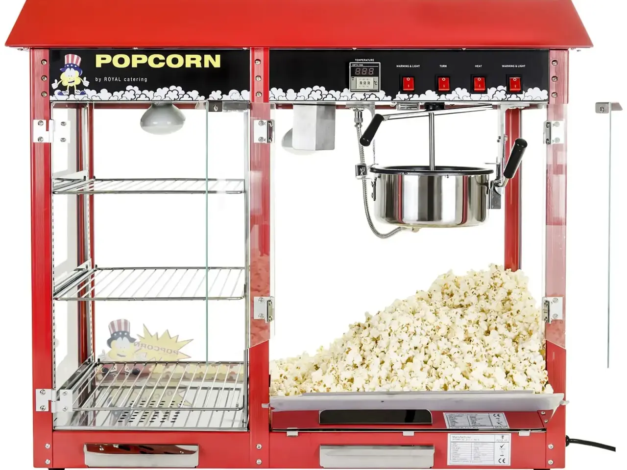 Billede 4 - Popcornmaskine med dobbelt montre – rød