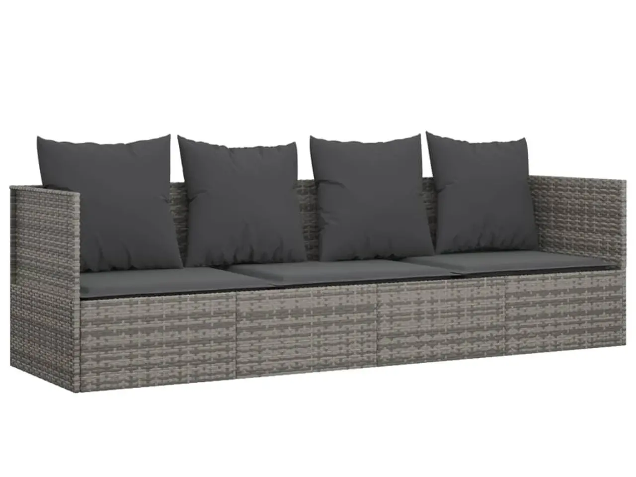 Billede 2 - Udendørs loungesofa i polyrattan med hynder - grå