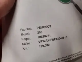Peugeot 206 1,4 benzin