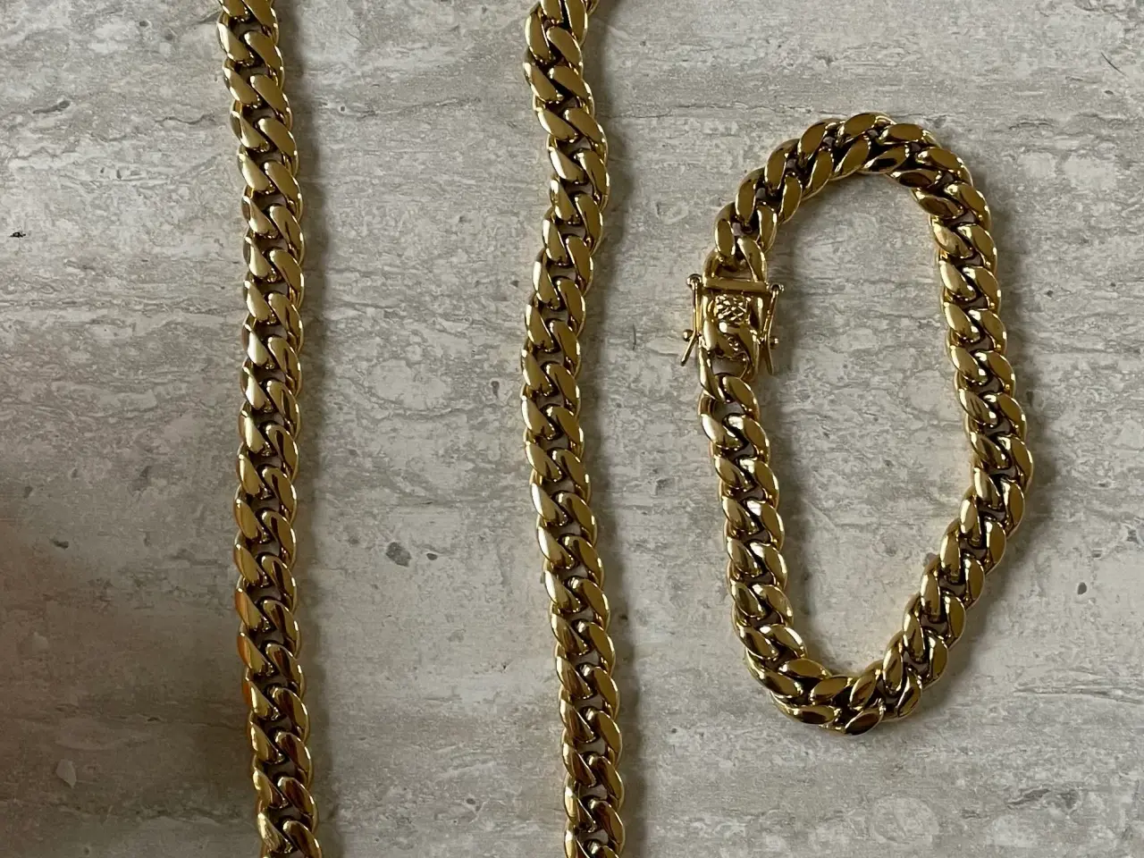 Billede 1 - Goldfilled panser kæde + armbånd