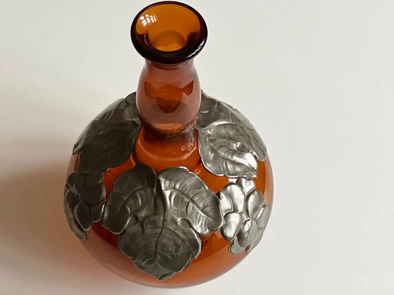 Billede 5 - Antik karaffel uden prop, ravfarvet