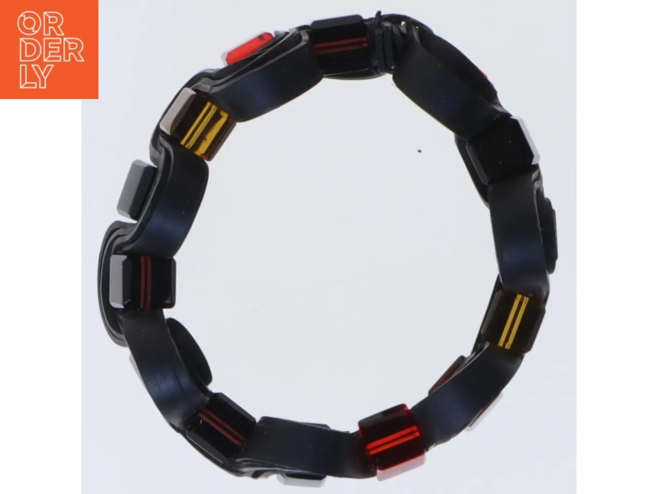 Billede 2 - Håndlavet gummi armbånd med farvede sten (str. Ø 7 cm)