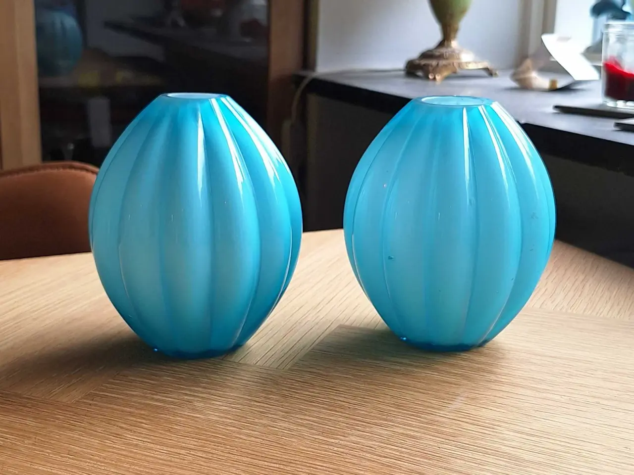 Billede 1 - Lyseblå glasvaser