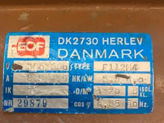 EOF elmotor type F112M4 5,5 hk.