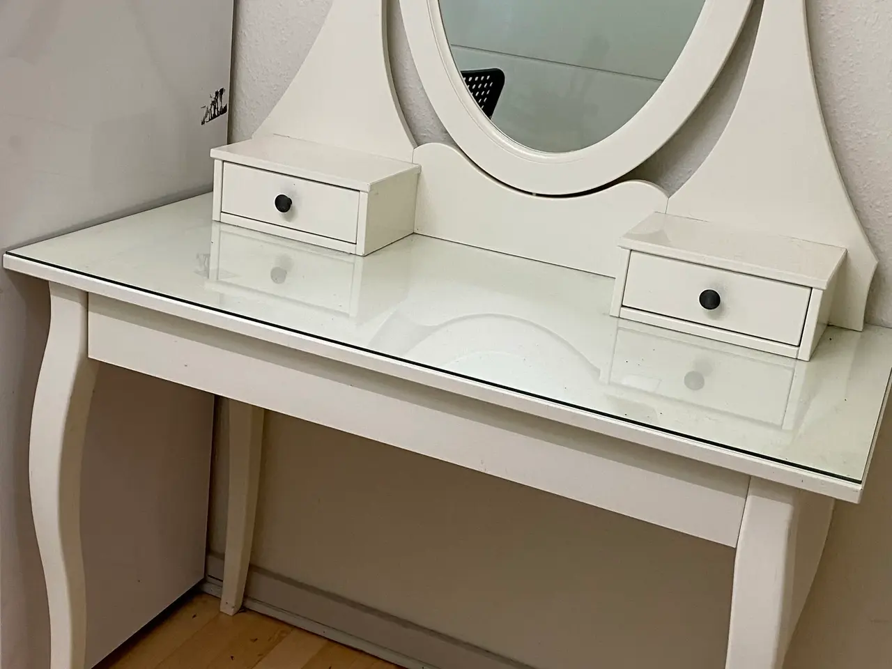 Billede 1 - HEMNES Sminkebord med spejl 100x50 cm, hvid