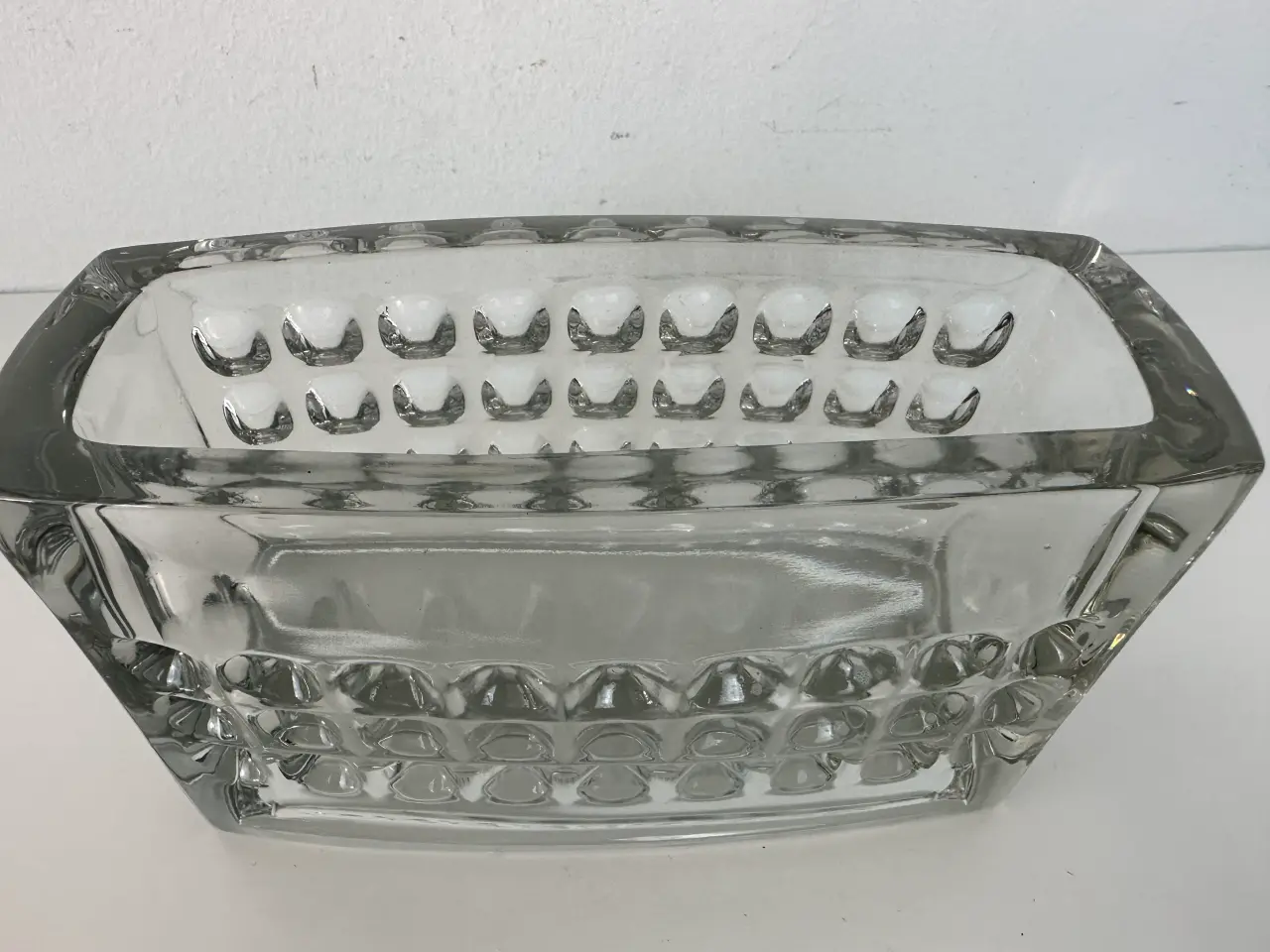 Billede 3 - Vintage vase / holder i klart massiv glas