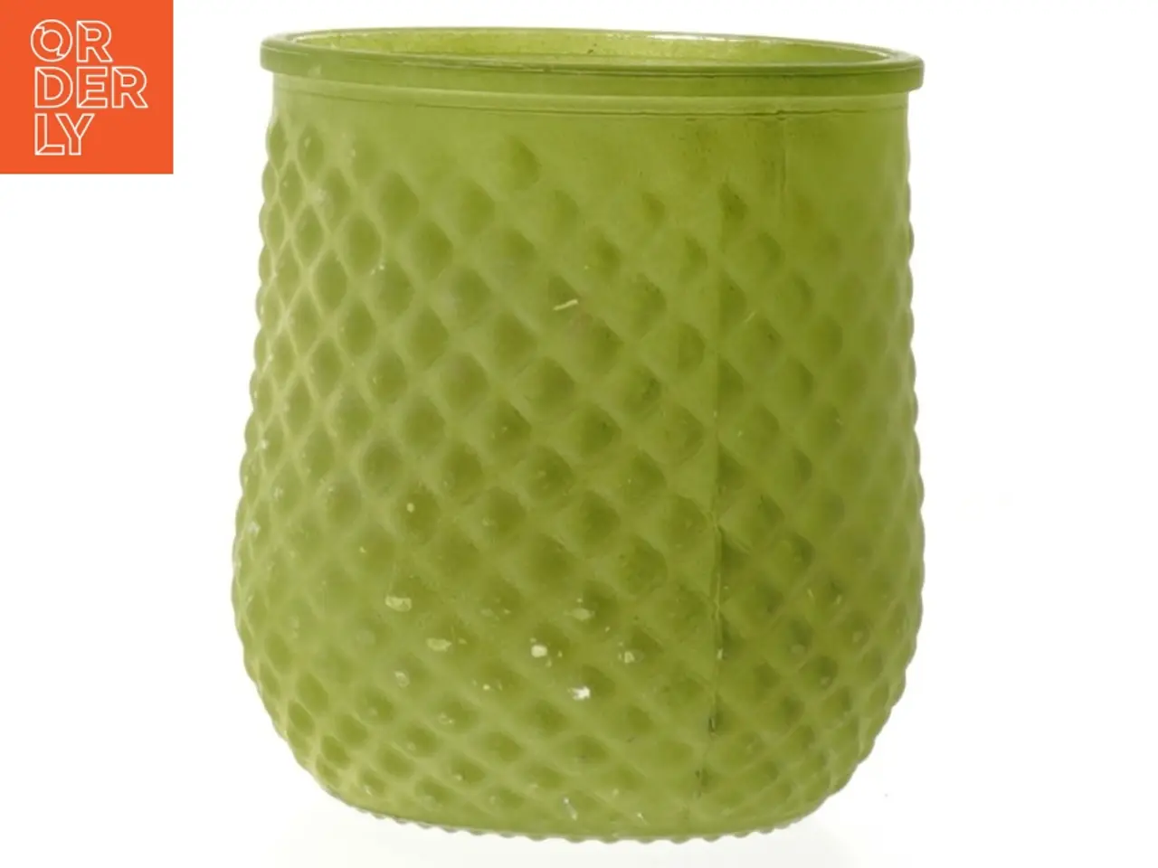 Billede 1 - Grønt dekoreret lysglas (str. 11 cm)