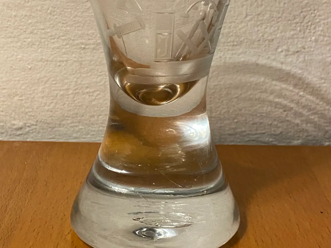 Billede 1 - Ægte original frimurerglas med symboler kr. 125,-