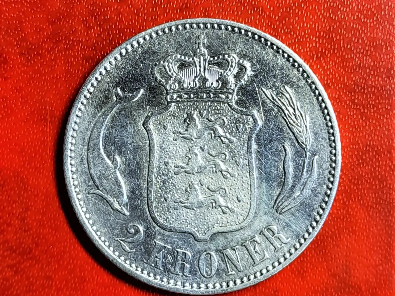 Billede 2 - FLOT med Møntskær! SØLV 2 KRONE 1897 CHRISTIAN IX