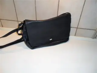 Skuldertaske dame blå blød skind, Retro
