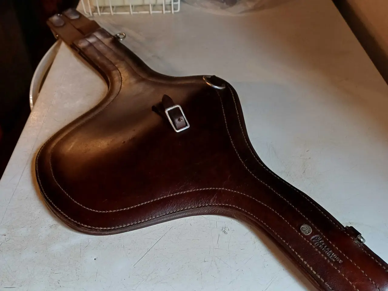 Billede 2 - Pladegjord brun læder 110 cm