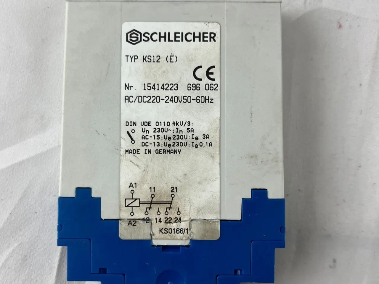 Billede 2 - Schleicher KS12 E Control relæ 220-240V AC/DC Base