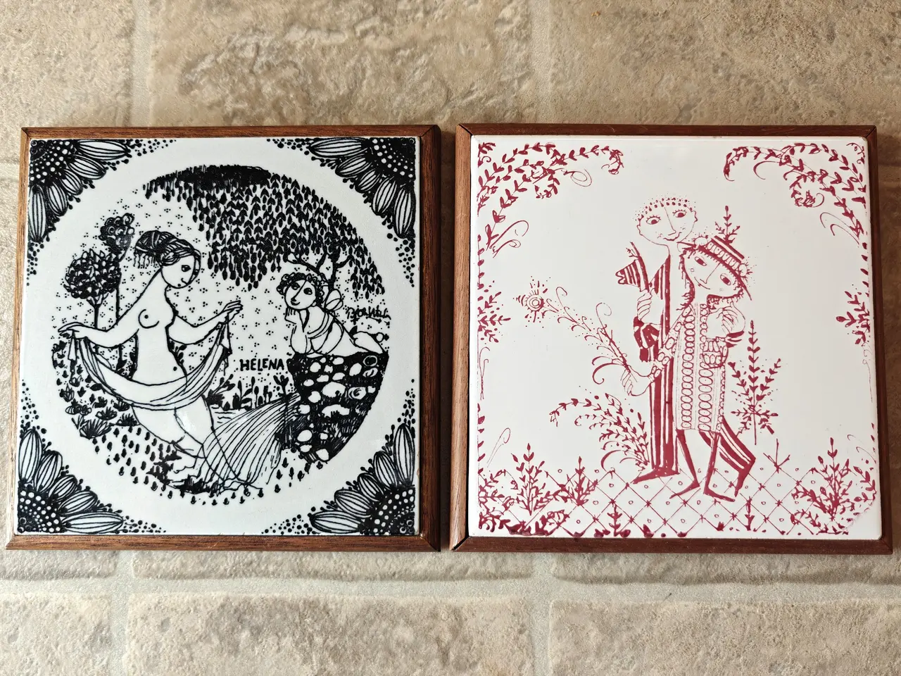Billede 2 - Bjørn Wiinblad bordskånere 16 x 16 cm