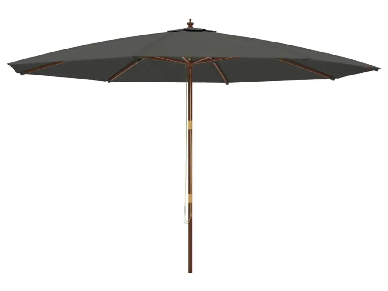 Billede 2 - Haveparasol med træstang 400 × 273 cm - antracitgrå