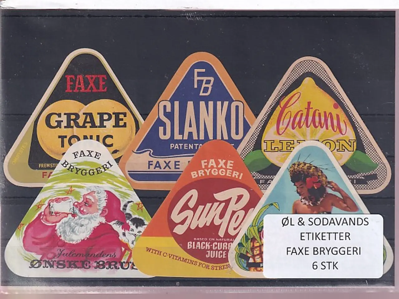 Billede 1 - Øl og Sodavands Etiketter - Faxe Bryggeri - 6 Stk.