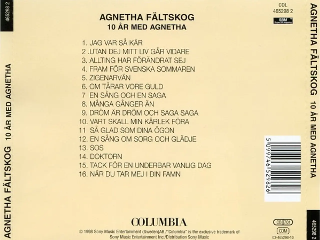 Billede 10 - Agnetha Fältskog – Tio År Med Agnetha – CD