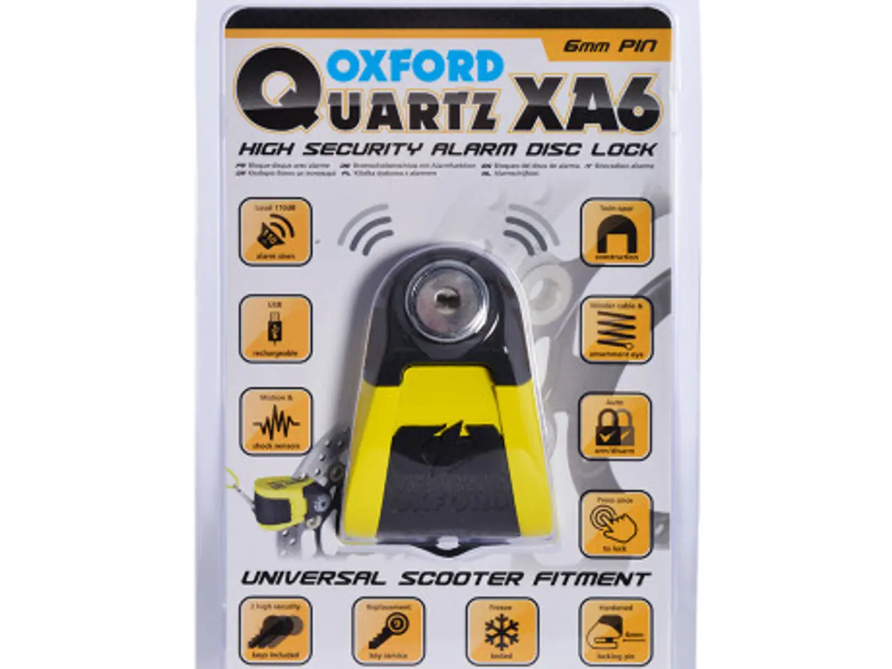 Billede 2 - Oxford Quartz Alarm XA6 disc lock(6mm pin)