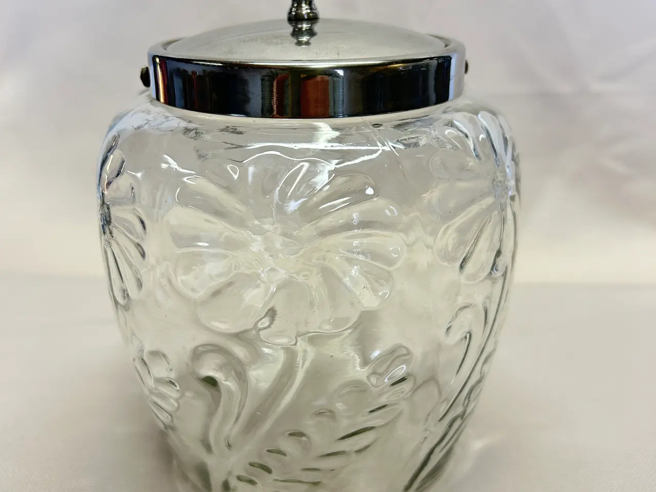 Billede 1 - Antik kiksespand i glas – Fyens Glasværk.