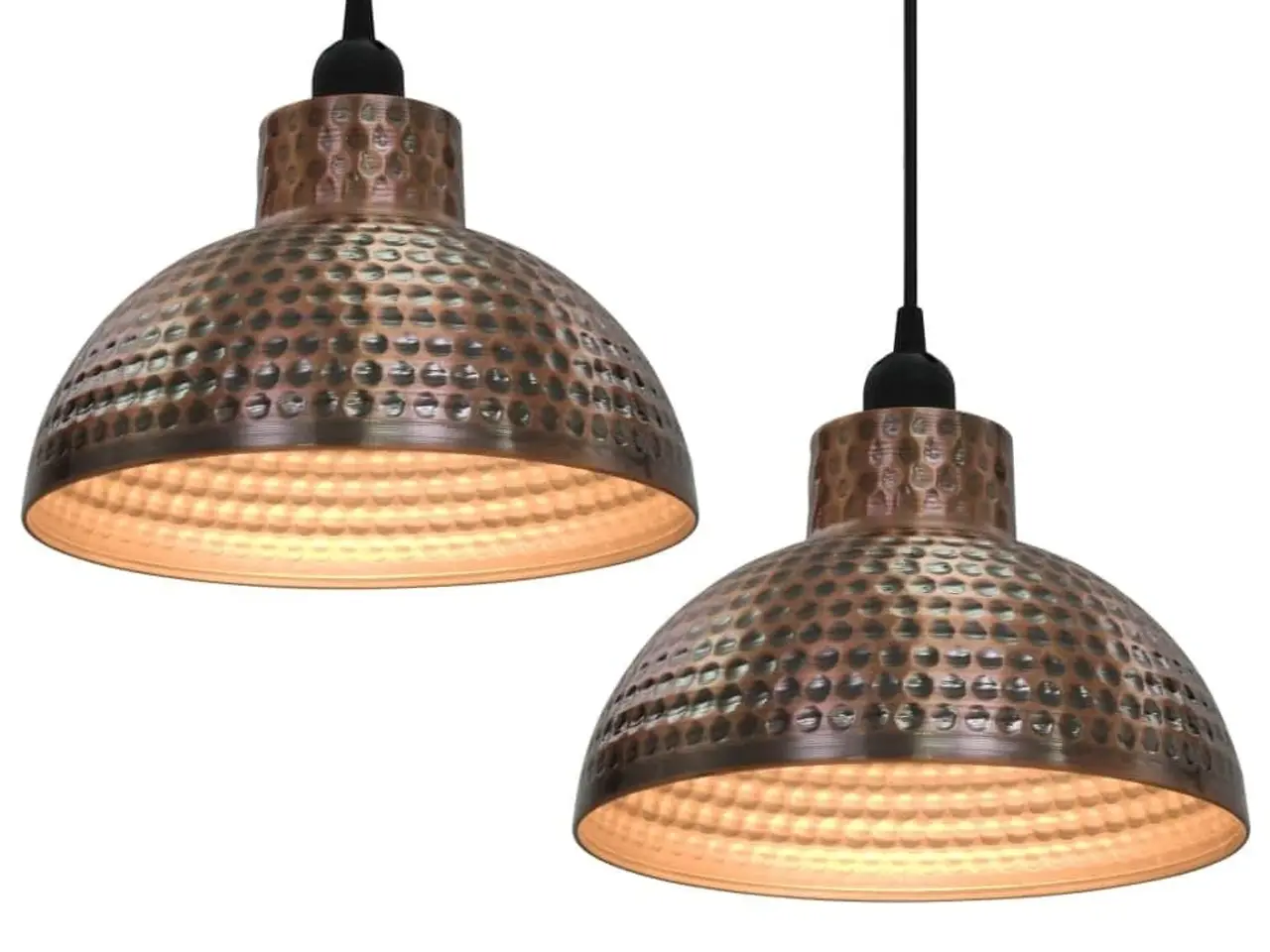 Billede 1 - Loftlamper halvkugle 2 stk. kobberfarvet