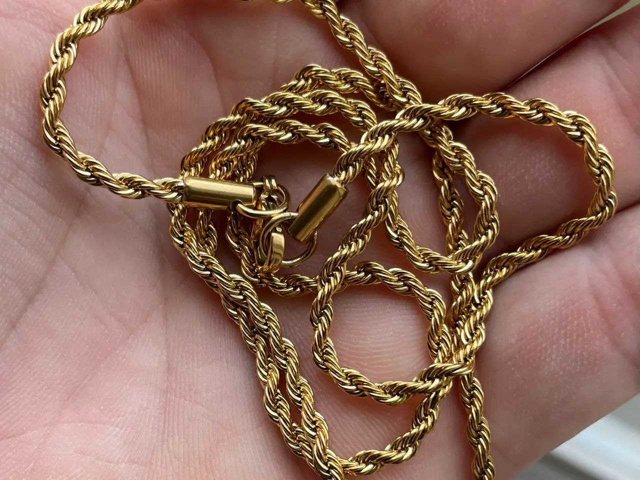 Billede 1 - 2.5mm 14kt goldfilled rope chain