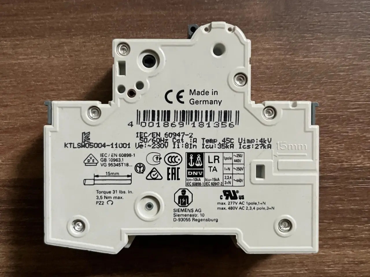 Billede 4 - 2x Siemens MCB automatsikring & Auxiliary Switches