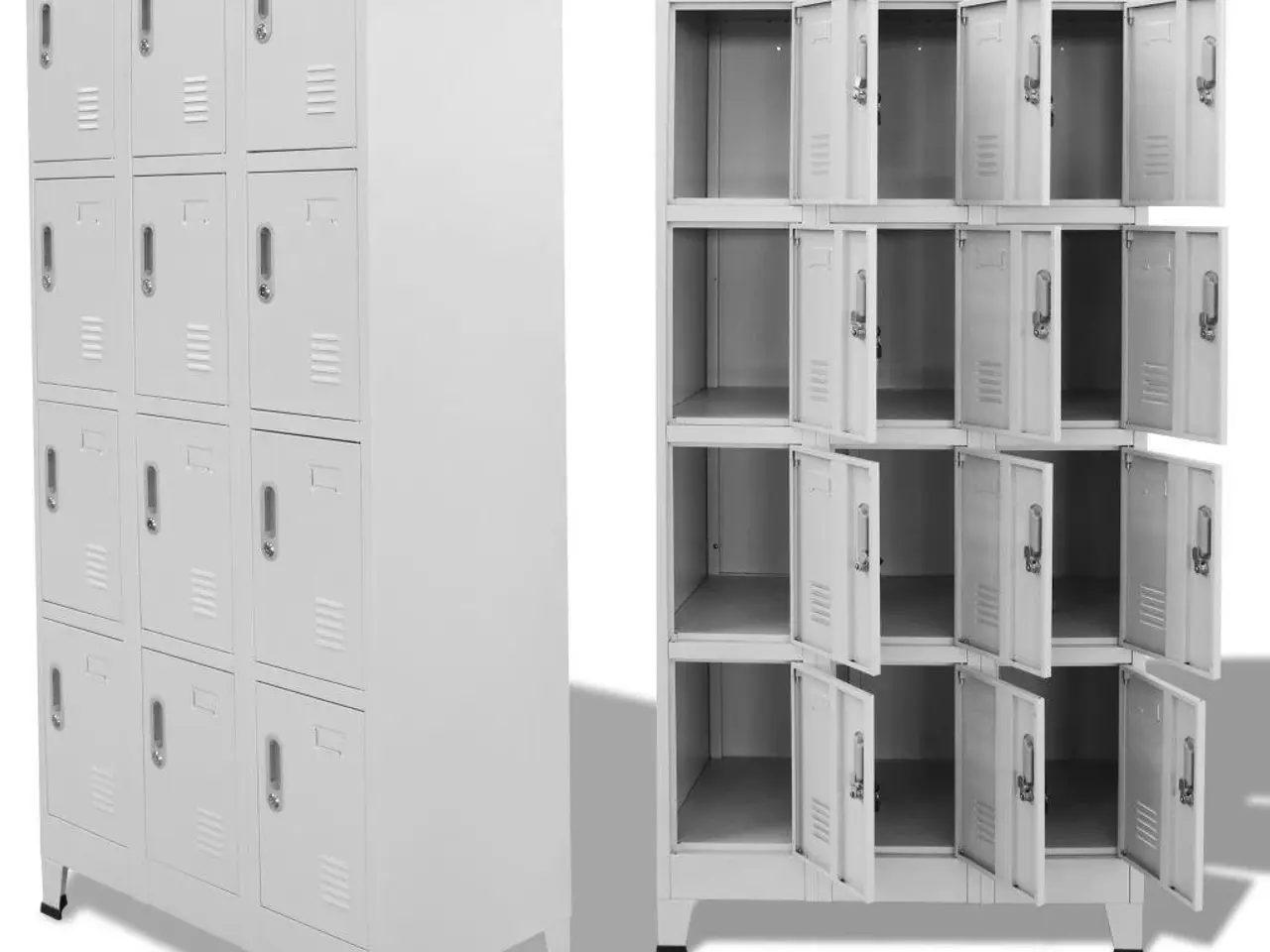 Billede 1 - Lockerskab med 12 rum - stål, 90×45×180 cm, grå