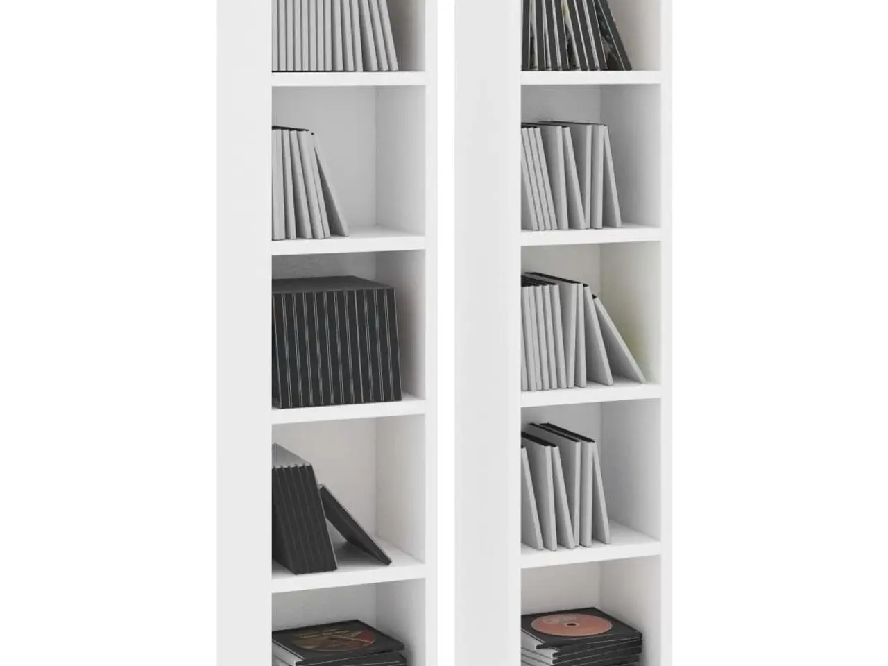 Billede 3 - CD-reoler 2 stk. - hvid 21 x 16 x 93,5 cm