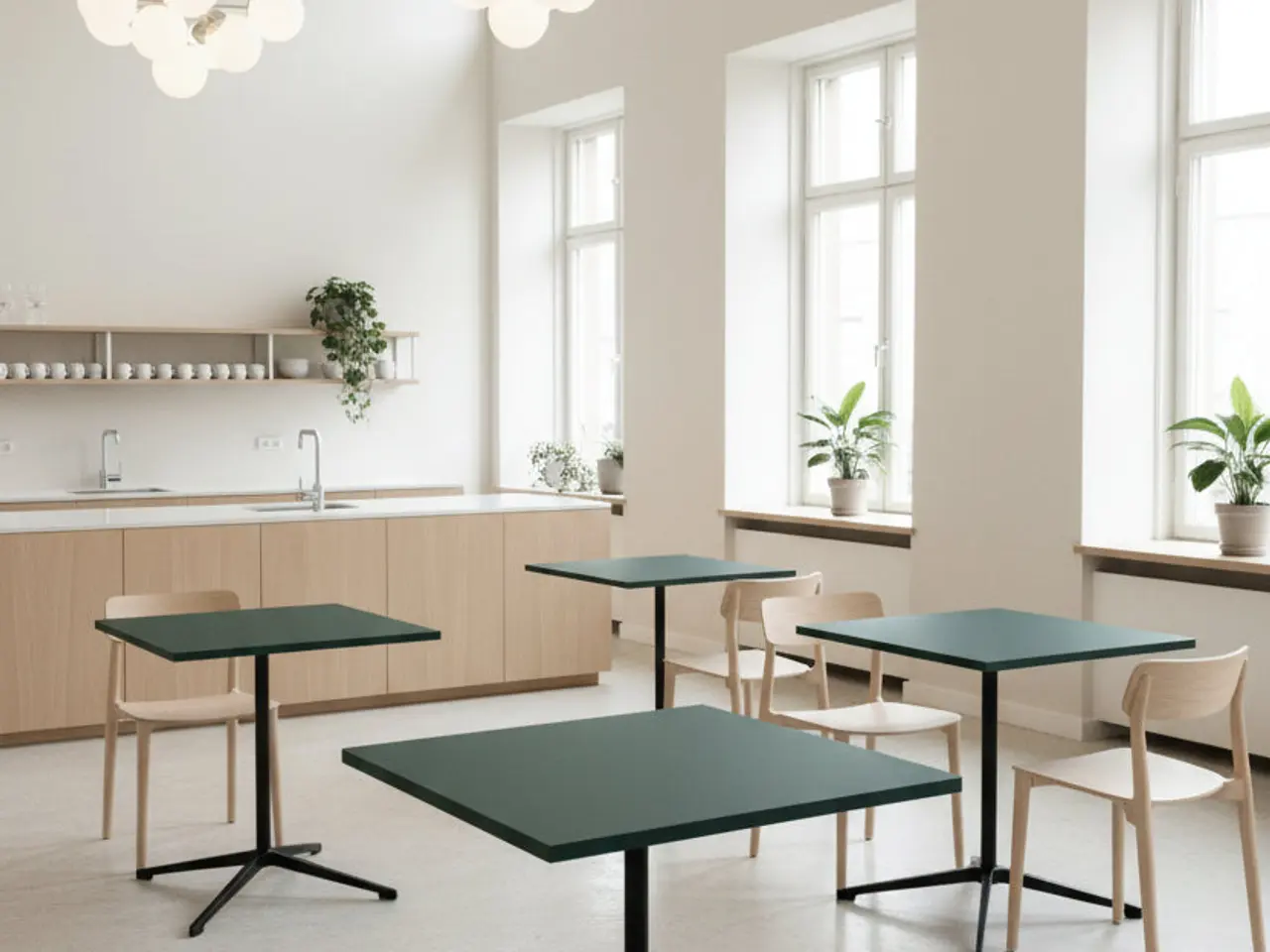 Billede 2 - Bord – Mørkegrøn/Sort Stel 70x70cm