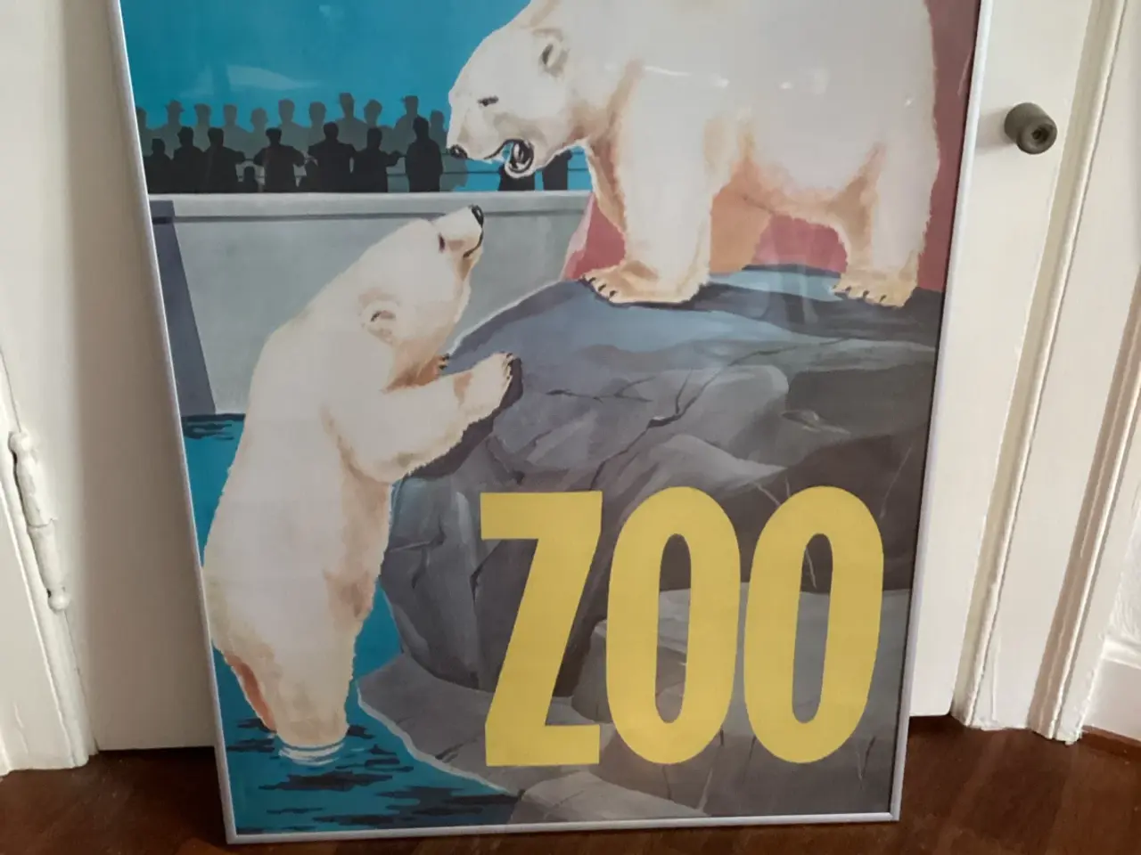 Billede 1 - Møllstrup zoo plakat i ramme med isbjørne