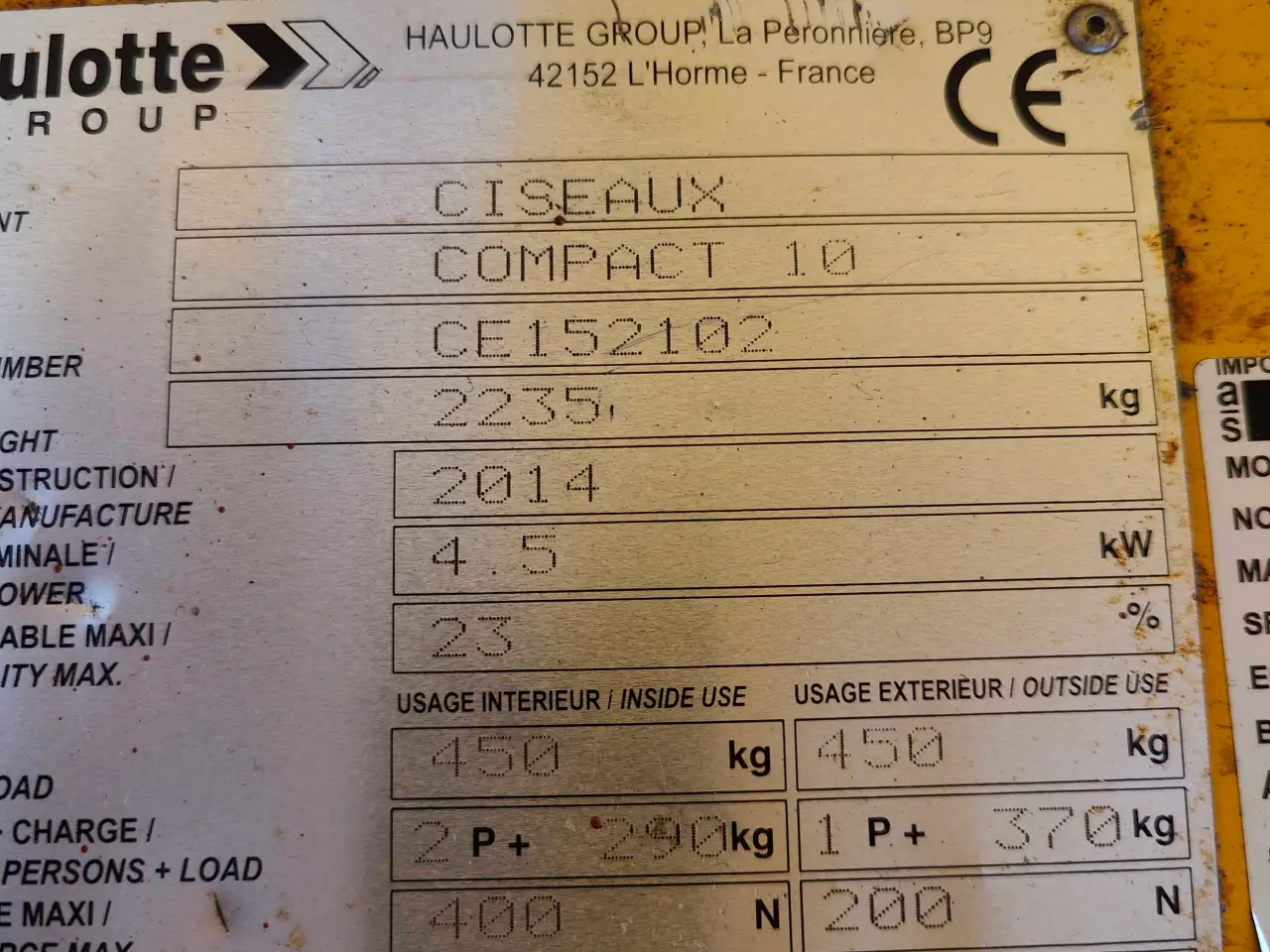 Billede 4 - Saxelift Haulotte Compact 10
