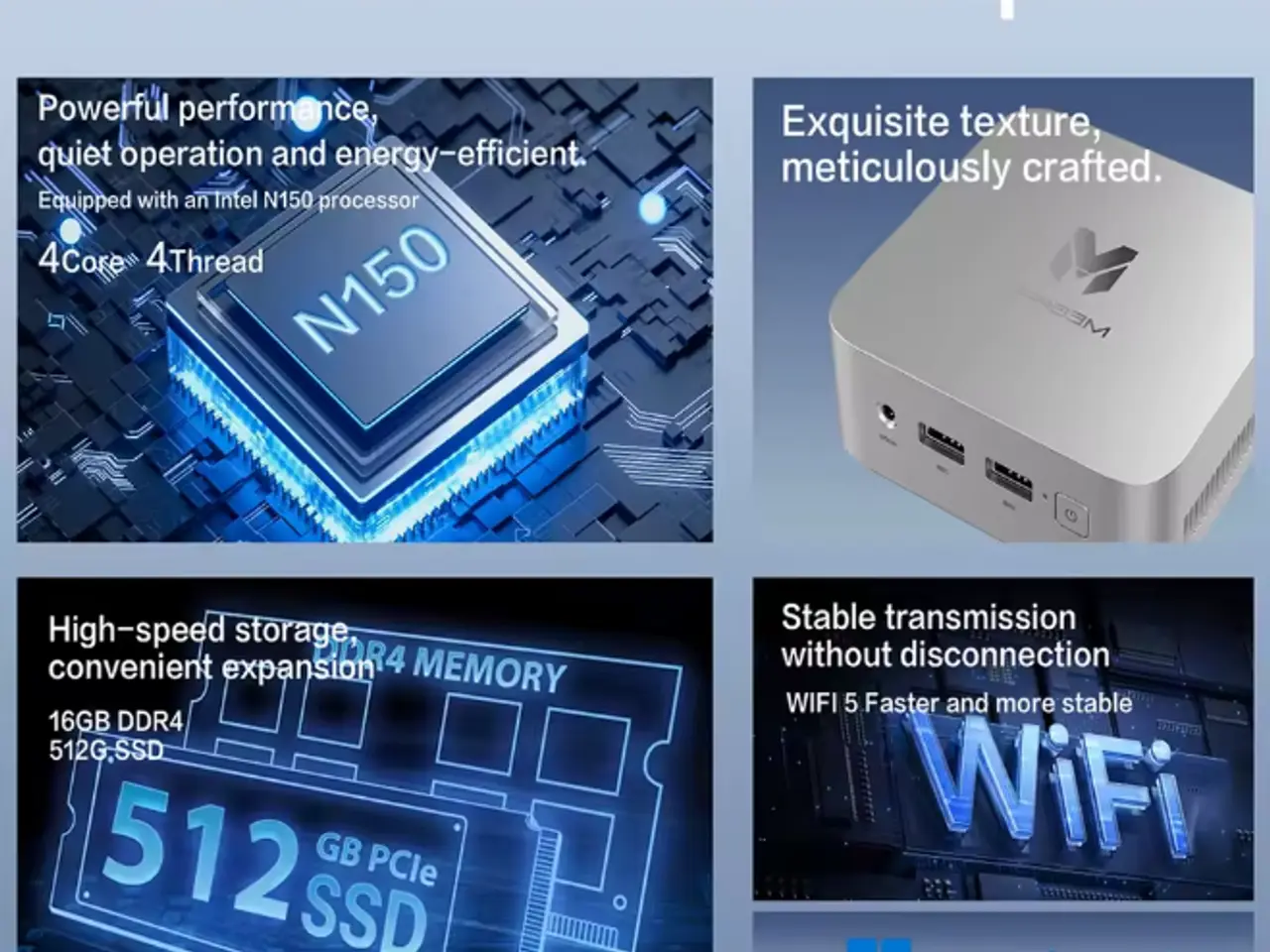 Billede 3 - Mini PC - Intel N150 - 3.6GHz. - 512/16GB