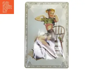 Retro metalplakat med pin-up motiv (str. 30x20 cm)