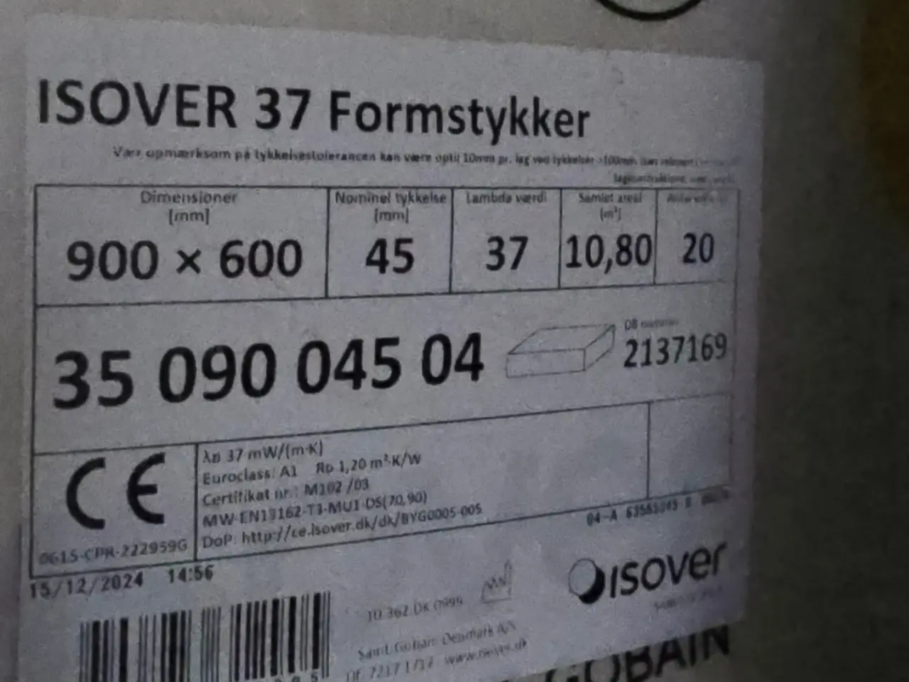 Billede 1 - ISOVER Formstykker Isolering. 
