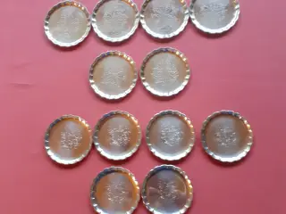 Glasbakker / 2 slags mønstre / Silverplate